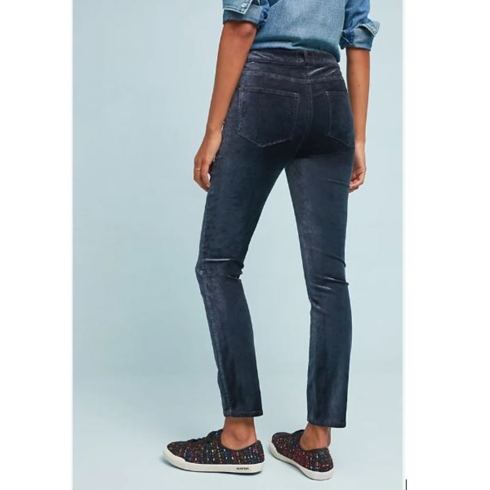 Paige Hoxton High-Rise Skinny Velvet Jeans in Navy - Size 29 - EUC - Picture 3 of 12